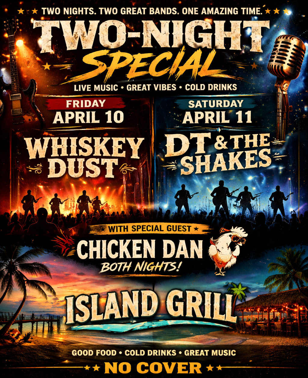 Two Great Bands at Island Grill Restaurant