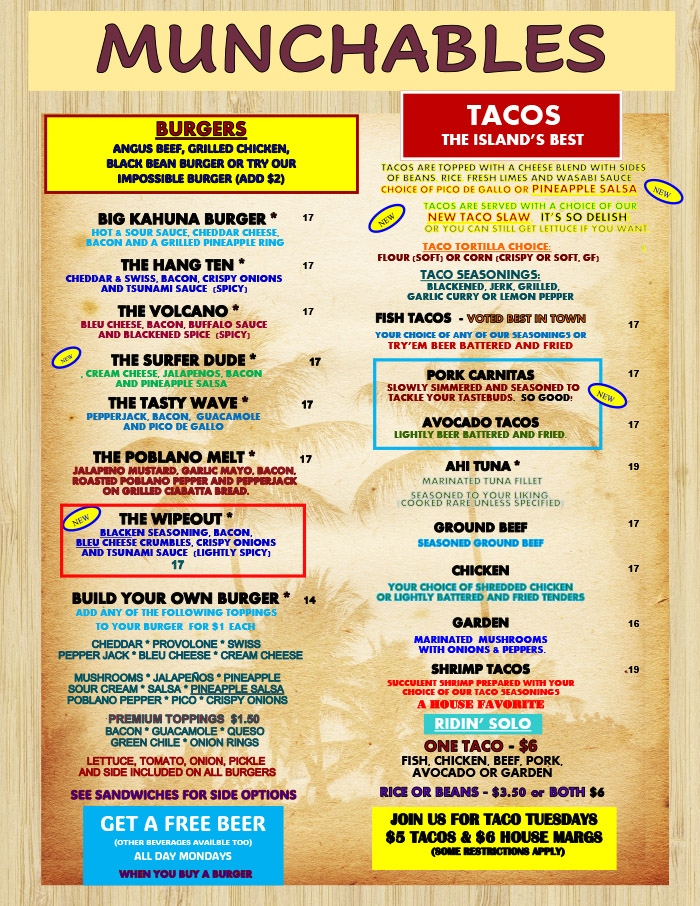 Burgers, Tacos